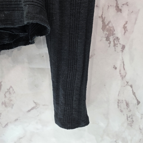 Anthropologie Shirt Womens Medium Black Button Cropped Long Sleeve Rib Pilcro - Picture 10 of 14